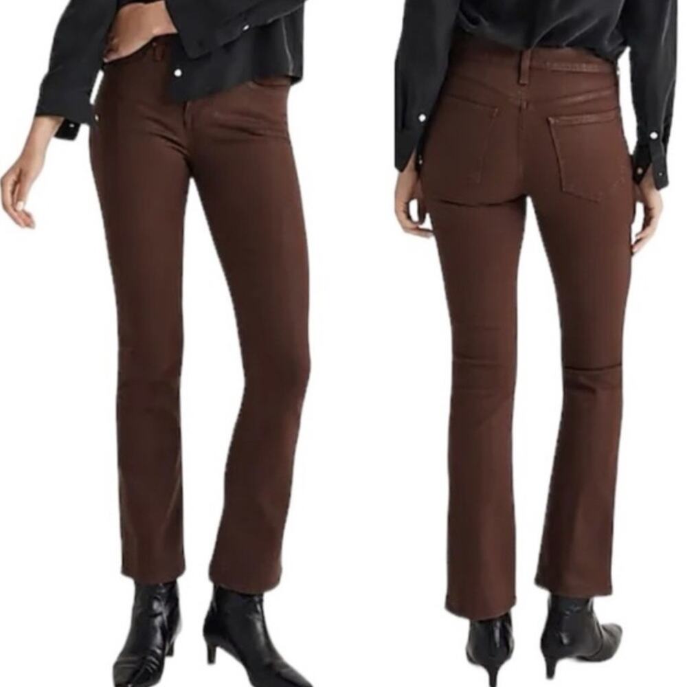 Madewell Mid Rise Coated Kick Out Jeans